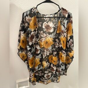 Emory Park Black Floral Kimono